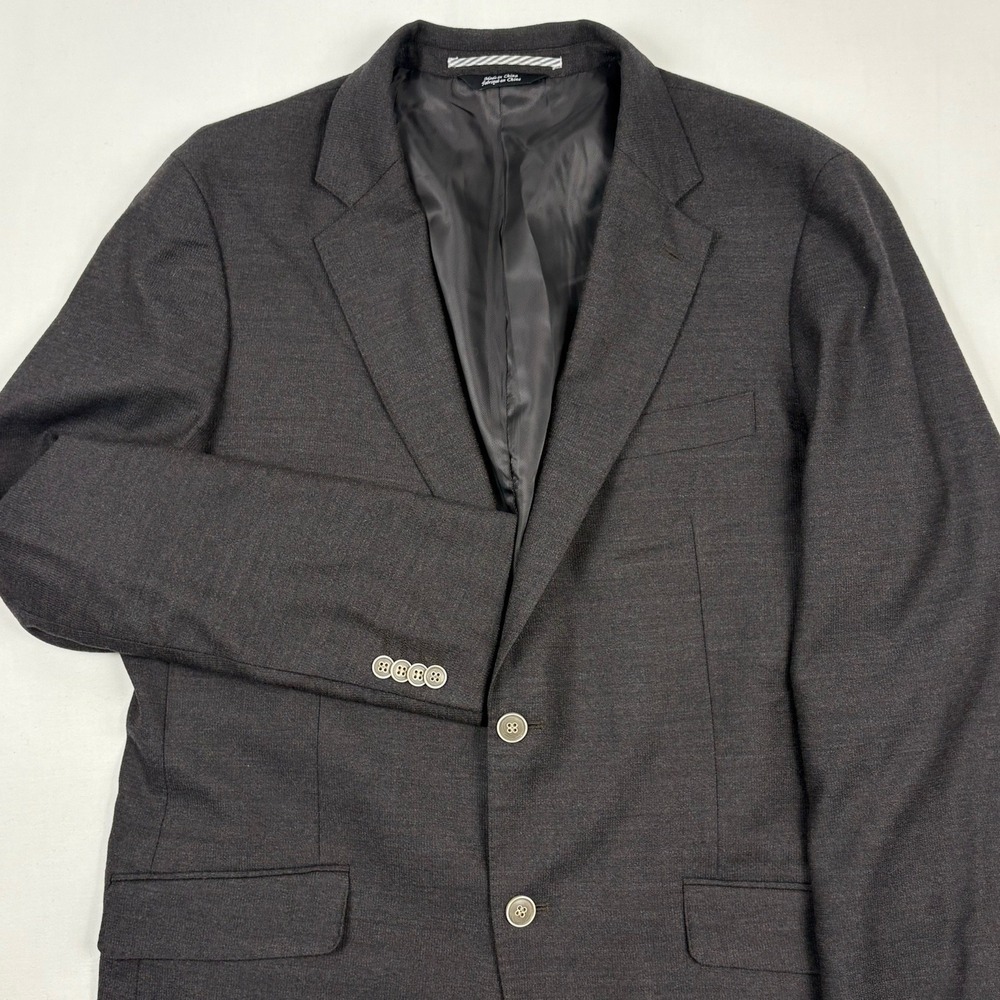 Saks Fifth Avenue Super 110's Stretch Wool Knit Sport Coat 42R Charcoal Gray
